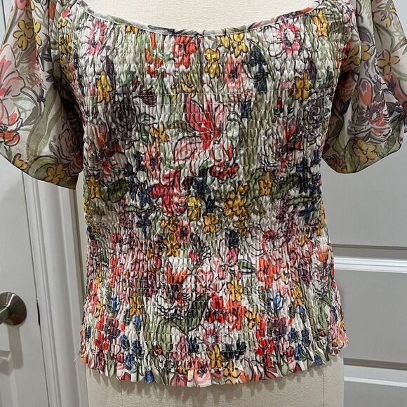 Anthropologie Aurelia Smocked Top Size Large - Picture 4 of 15